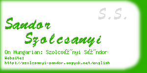 sandor szolcsanyi business card